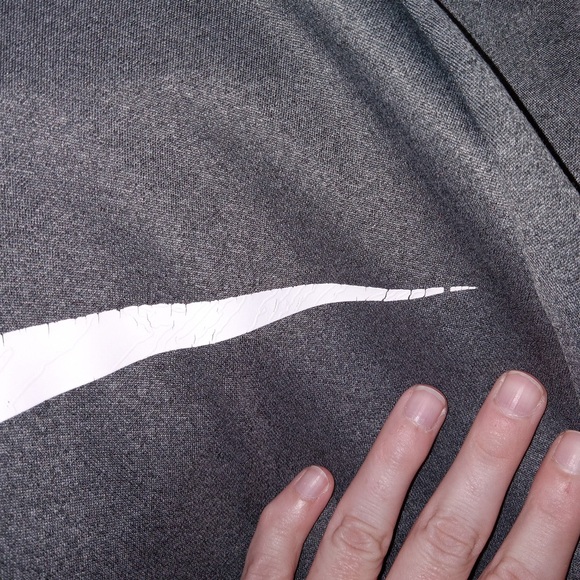 Nike Men M Hoodie Sweatshirt Gray Dri-Fit Pullover Big Center Swoosh Mock Neck - Picture 6 of 11